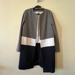 Anne Klein Size 4 Long Open Front Blazer